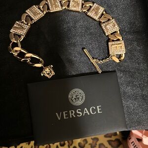 Versace Tiles crystal-embellished bracelet NWOT Full Inclusion